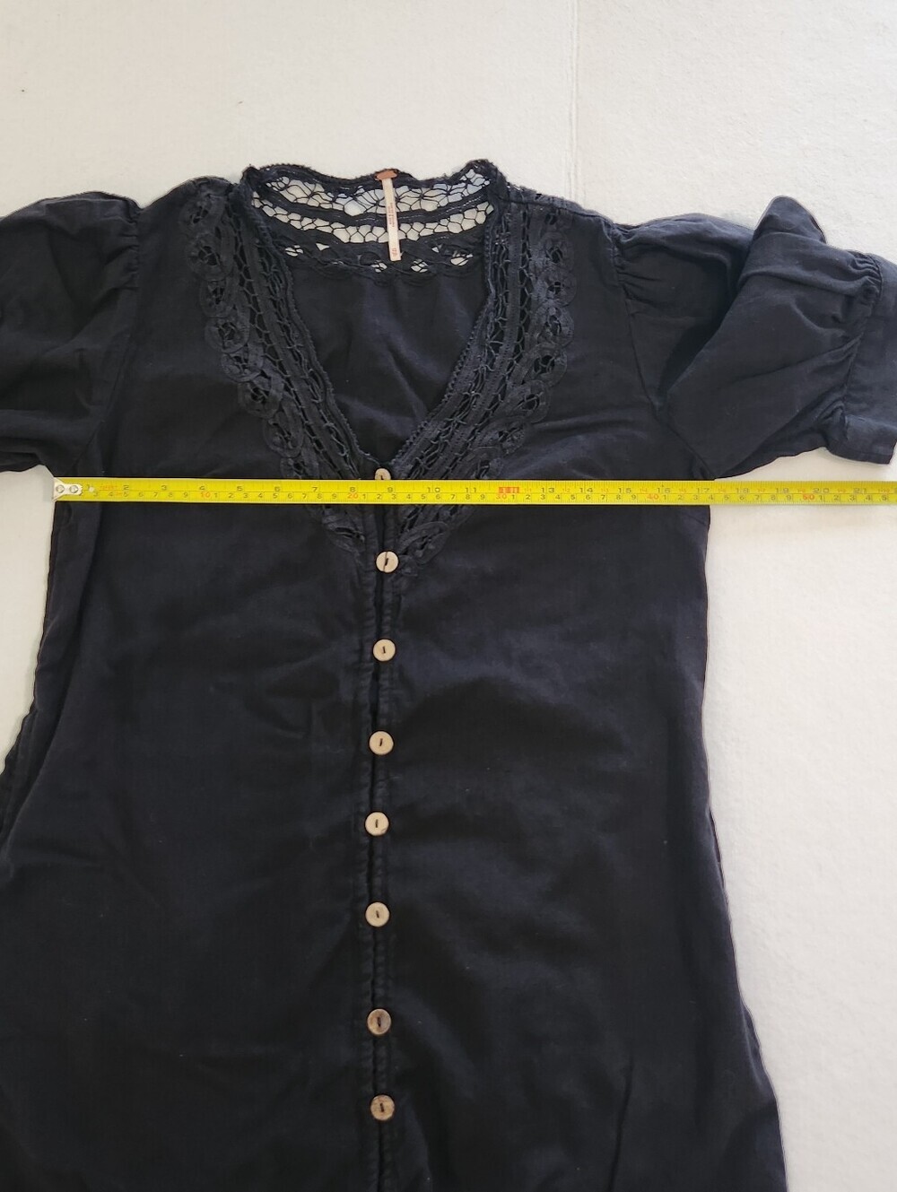 Free People Black Mini Dress with Button Front And Pockets Size Xsmall - Picture 7 of 9